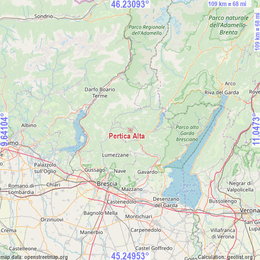 Pertica Alta on map