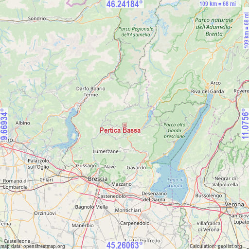 Pertica Bassa on map