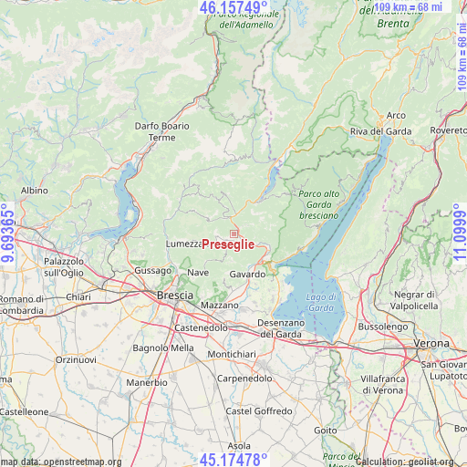 Preseglie on map