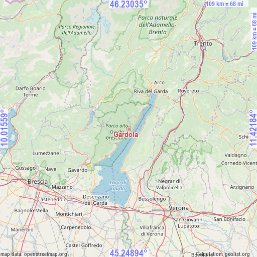 Gardola on map