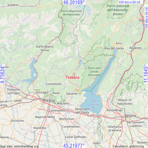 Trebbio on map