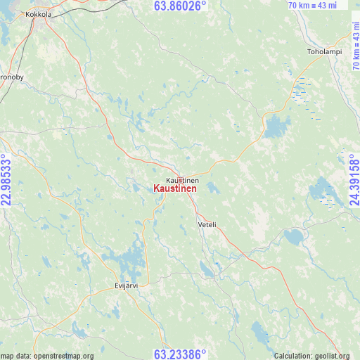 Kaustinen on map