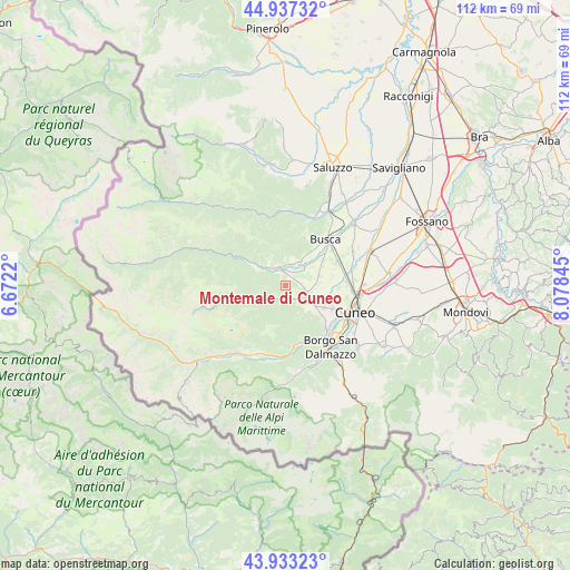 Montemale di Cuneo on map