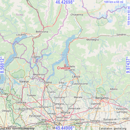 Civenna on map