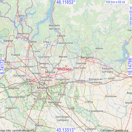 Mezzago on map