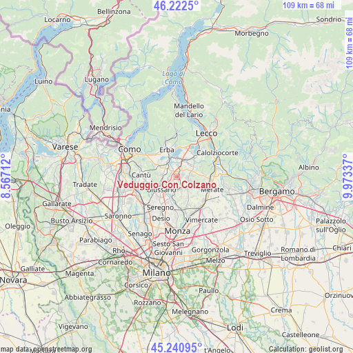 Veduggio Con Colzano on map