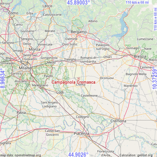 Campagnola Cremasca on map