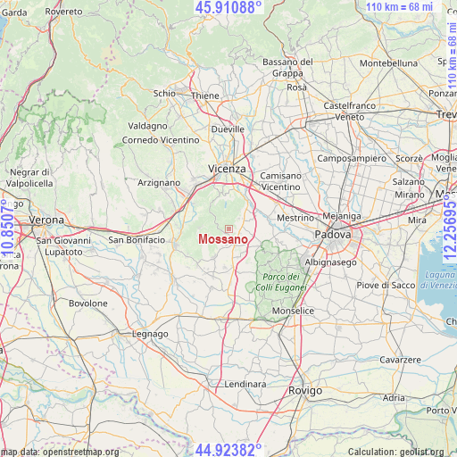 Mossano on map