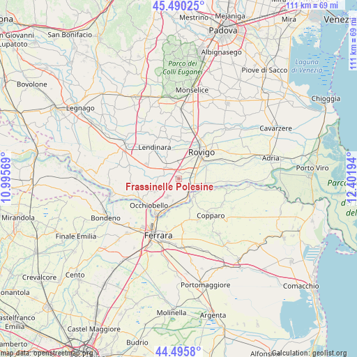 Frassinelle Polesine on map