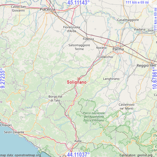 Solignano on map