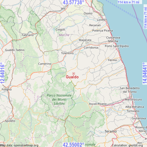 Gualdo on map