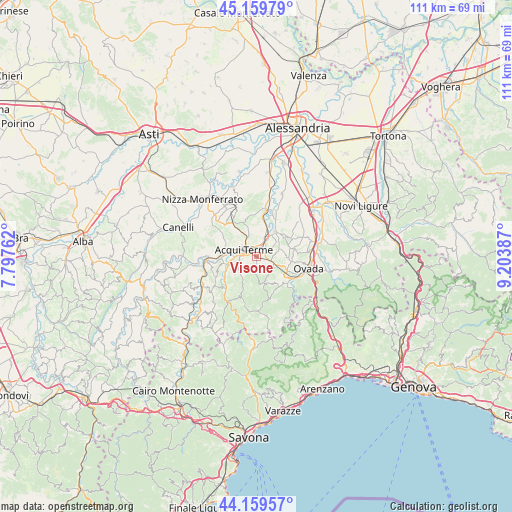 Visone on map