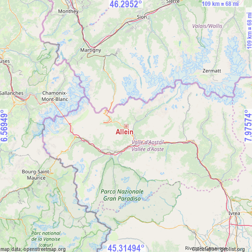 Allein on map