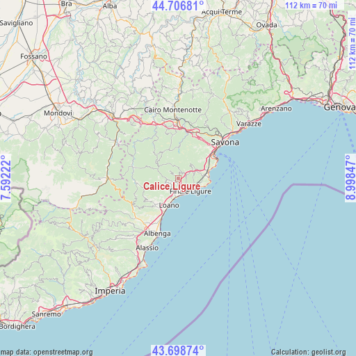 Calice Ligure on map