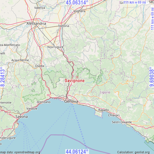 Savignone on map