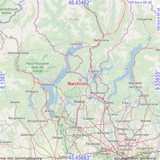 Marchirolo on map