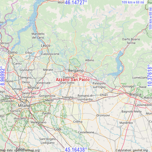 Azzano San Paolo on map