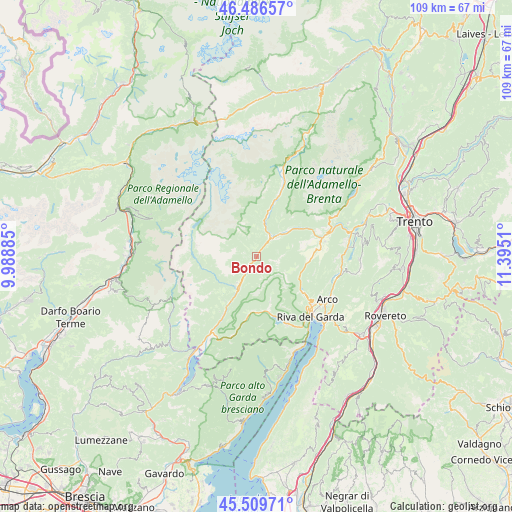 Bondo on map