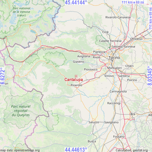 Cantalupa on map