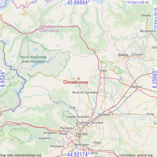 Chiesanuova on map