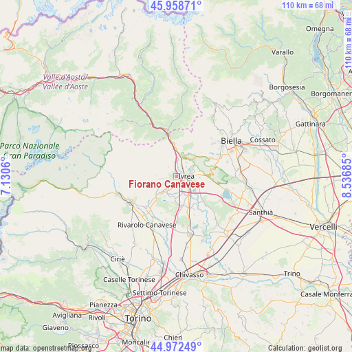 Fiorano Canavese on map