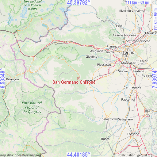 San Germano Chisone on map