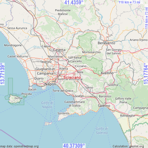 Scisciano on map