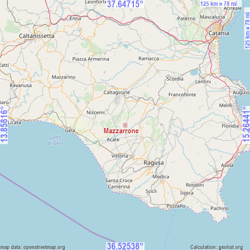 Mazzarrone on map