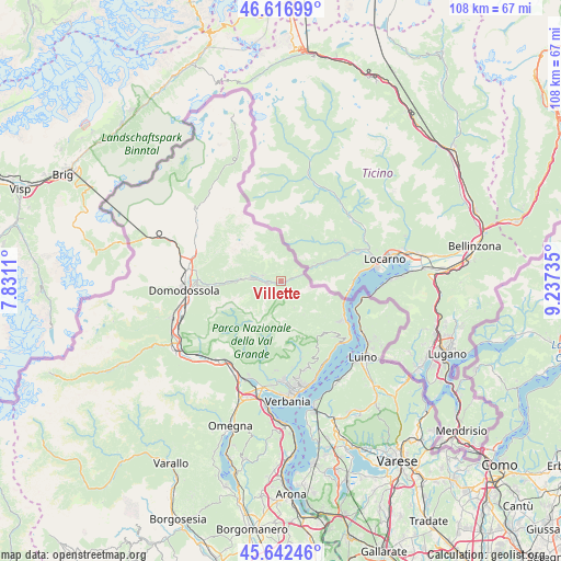 Villette on map