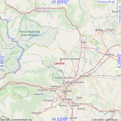 Levone on map