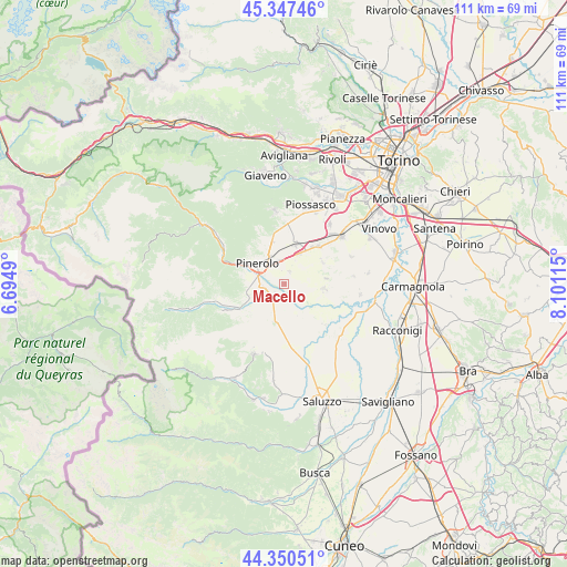 Macello on map