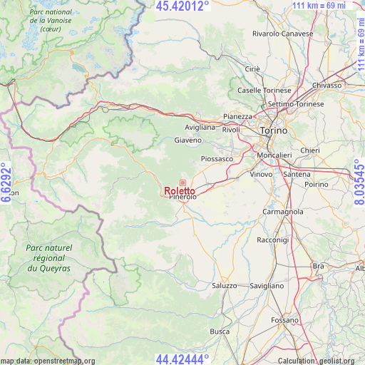 Roletto on map