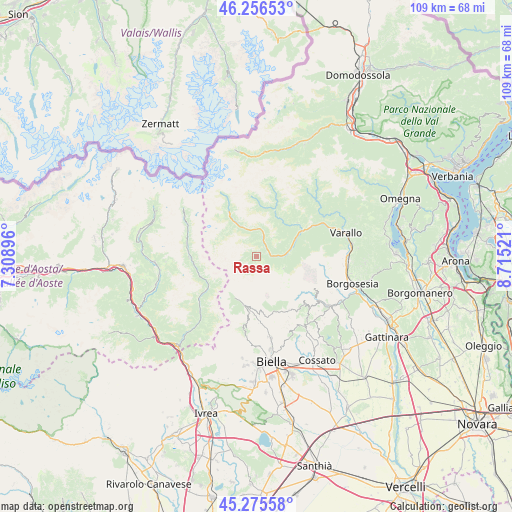 Rassa on map