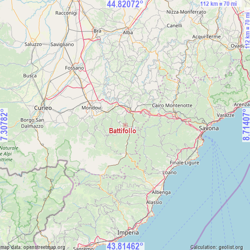 Battifollo on map