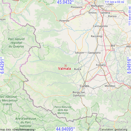 Valmala on map