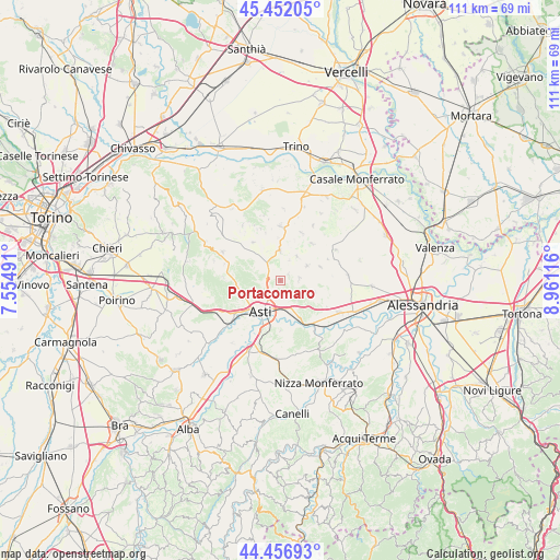 Portacomaro on map