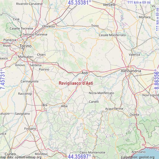 Revigliasco d'Asti on map