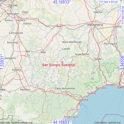 San Giorgio Scarampi on map