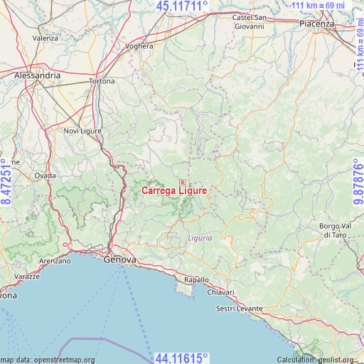 Carrega Ligure on map