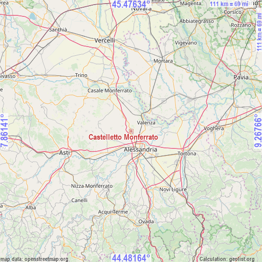 Castelletto Monferrato on map