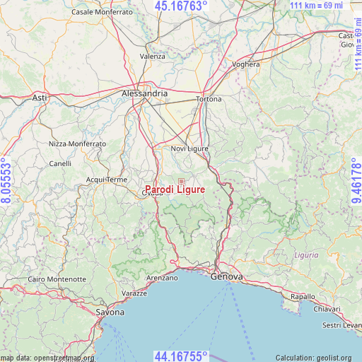 Parodi Ligure on map