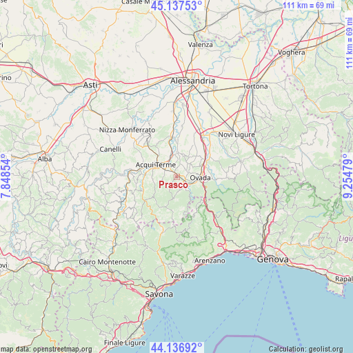 Prasco on map