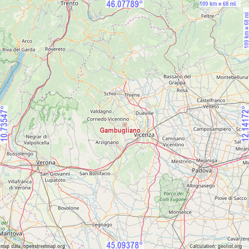 Gambugliano on map