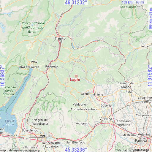 Laghi on map