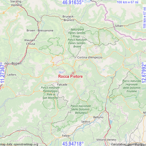 Rocca Pietore on map