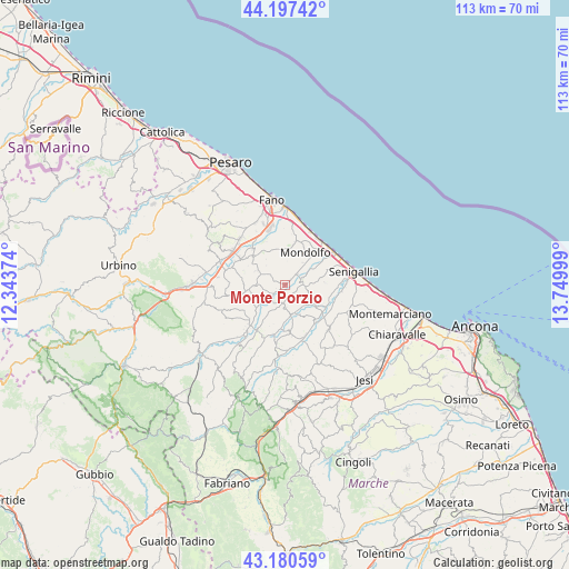 Monte Porzio on map