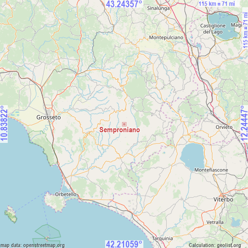 Semproniano on map