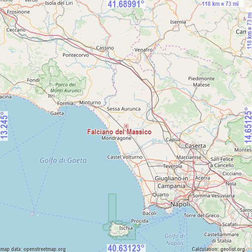 Falciano del Massico on map
