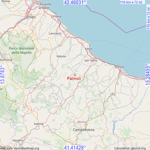 Palmoli on map