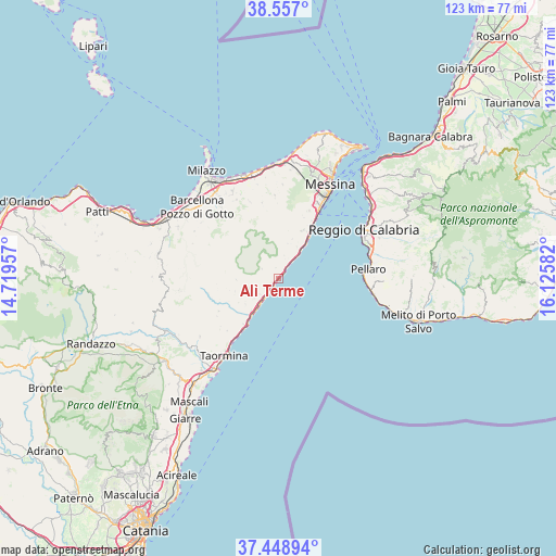 Alì Terme on map